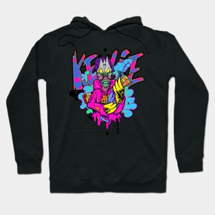 Dope masked off Slluks character is ready for war illustration Hoodie